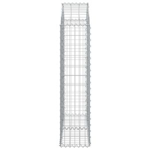Canasta de Gabión Grande de Hierro Galvanizado Plateado para Adornos de Jardín - Product Image 4
