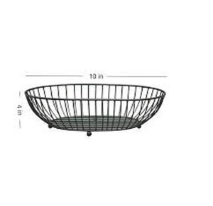 Modern Design Metal <b>Wire</b> <b>Storage</b> <b>Basket</b> Bowl 12 In Matte Black Rustic Design Multi-Purpose Neatening Container - Product Image 2