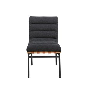 Set di 2 Sedie da Pranzo Lahni in Tessuto Bouclé Nero con Gambe in Ferro Nero - Product Image 5