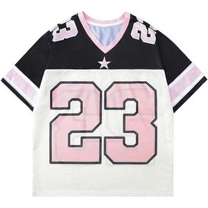 Print Logo Front Unisex V-neck Quick Dry Breathable Regular Short Soccer Basketball Baseball Cropped <b>Drop</b> Shoulder Mesh Elastic - Product Image 1