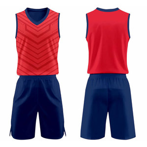 Unisex Red Sleeveless <b>Volleyball</b> Jersey <b>Set</b> Navy Shorts Moisture Wicking Sublimated 100% Polyester Breathable Mesh Athletic Wear - Product Image 1
