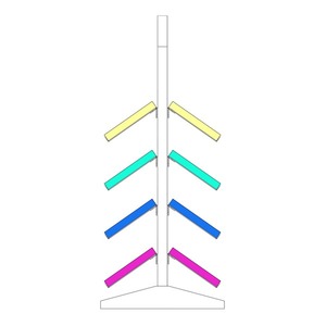 Présentoir métallique double face de style asiatique, facile à assembler, pour cintres et utilisation sur bureau - Product Image 5