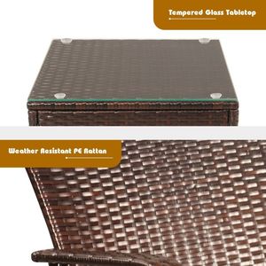 Conjunto de Muebles de Jardín de 3 Piezas en Ratán con Cojines Cómodos y Elegante Mesa de Centro con Tapa de Vidrio - Product Image 6