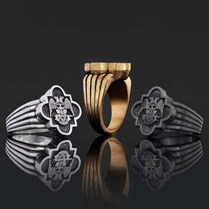 Bague de diplôme universitaire unisexe BOJ RCJ Ring 011 personnalisée en argent et diamant, cadeau pour occasions spéciales, prix bas, offre exceptionnelle - Product Image 1