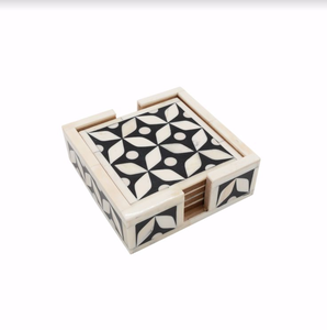 Hot Selling Customized Bone Inlay Decorative Coasters Square Shaped <b>Trivets</b> Mats Pads for Drinks Beverages Modern Design Coaster - Product Image 5