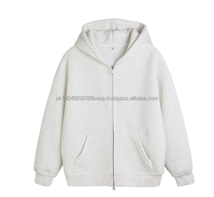 Excepcional Sudadera con Capucha de Felpa de Algodón 100% Gruesa de 350G con Cierre, Personalizada al por Mayor, Color Sólido, Diseñada para la Moda Masculina de Otoño - Product Image 5