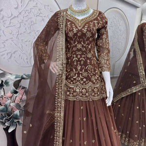 Vestido Indio al por Mayor para Mujer, Salwar Kameez con Bordado Intenso, Georgette Premium, Ropa Étnica para Boda, Diseño Pakistaní Nupcial - Product Image 1