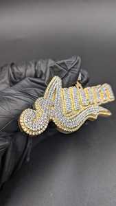 Iced Out Moissanite Letter <b>Pendant</b> Rhodium Plated Hip Hop Style Custom <b>Initial</b> Charm Unisex Everyday Wear - Product Image 6