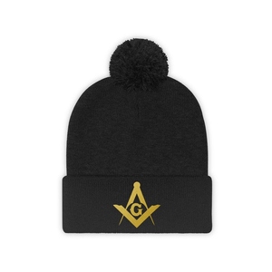 Custom Master Mason Blue Lodge Pom Pom Winter <b>Beanie</b> <b>Hat</b> Wholesale Manufacturer - Product Image 4