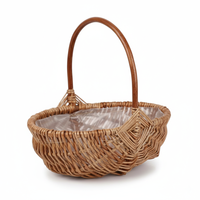 Grand panier de rangement en rotin tressé pour produits d'entretien, idéal pour l'extérieur, l'intérieur et la décoration de jardin, fait main, naturel, moderne, multifonctionnel, type sol.