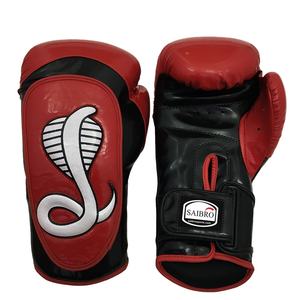 Guantes de boxeo profesionales de cuero sintético de 14Oz y 16oz para entrenamiento de lucha de Kickboxing MMA con logotipo personalizado para artes marciales - Product Image 1