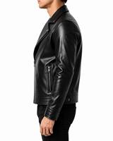 Zacht aanvoelende leren jas heren premium casual buitenkleding comfortabele constructie elegante leren jas fabrikant