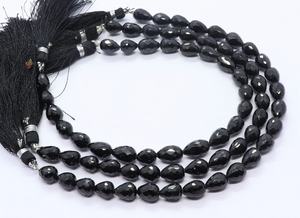 Perles de spinelle noire naturelle Aaa facettées en forme de goutte droite 5x7 mm, perles de pierres précieuses de spinelle noire, perles de spinelle en forme de larme de 7 pouces, vente en gros - Product Image 4