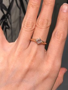 0.51CT Asscher Cut Diamond <b>Proposal</b> Cute <b>Ring</b> For Women's 14K Yellow Gold Wedding <b>Proposal</b> Gift For Girlfriends - Product Image 2