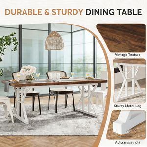 Tavolo da Pranzo in Legno da 180 cm per 6 Persone, Stile Rustico per Cucina - Product Image 4