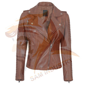 Chaqueta de Cuero para Mujer, Talla Adulto, Informal, Transpirable, Impermeable, Cortavientos, Ligera, de la Mejor Calidad - Product Image 4