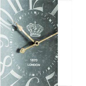 Grande Orologio da Parete Rettangolare Vintage Nero con Numeri Bianchi per Arredamento Casa - Product Image 3