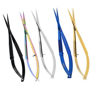Professionnel 5 pouces ciseaux à ressort lame droite ciseaux de coupe du visage précision moustache ciseaux à sourcils outil de beauté - Product Image 1