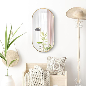 High Quality Modern Stand <b>Mirror</b> <b>Gold</b> Bevel Edge Luxury Traditional Eco-Friendly Oval Dressing <b>Mirror</b> Aluminium Frame Wall - Product Image 2
