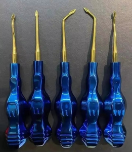 Juego de instrumentos quirúrgicos manuales de acero inoxidable negro y dorado para apendicectomía, con lucentes y hojas dentadas, de gran venta - Product Image 1