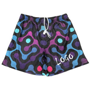 Shorts d'été unisexe pour hommes, en polyester par sublimation, personnalisables, double couche, imprimés sur toute la surface, en maille, shorts de bain vierges, vente en gros - Product Image 3
