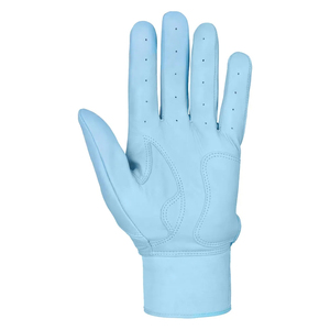 Soft Solid Light Blue Genuine Leather Batting Gloves Professional Grip Full Finger Custom Baseball Softball Gloves - Product Image 5