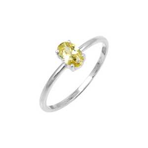 แหวนหมั้นเงินแท้ 925 ประดับพลอยซิทรินสำหรับผู้หญิง แบบฝังเพชร ขายส่งจำนวนมาก แหวนแบบ Eternity Vermeil - Product Image 1