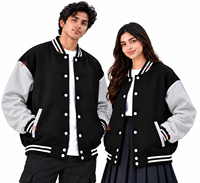 Blousons universitaires personnalisés pour hommes et femmes, coupe oversize à épaules tombantes, en molleton de coton avec manches et doublure imprimées en satin, style streetwear