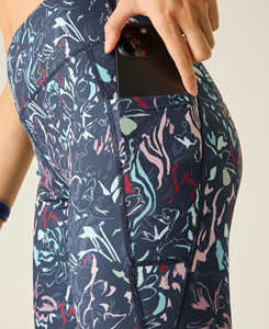 Leggings Capri à Taille Haute Imprimés Fleurs, Extensibles et Respirants, Vêtements de Sport pour Femmes, Tricotés en Spandex et Polyester, Design Sans Couture - Product Image 4