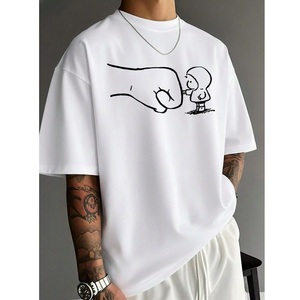 เสื้อยืดคอตตอนโอเวอร์ไซส์คุณภาพสูง พิมพ์ลายตามสั่ง เสื้อผ้าคุณภาพสูงขายส่ง เสื้อยืดผู้ชายผ้าฝ้าย 100% จากบังกลาเทศ - Product Image 1