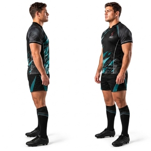 Uniforme de Rugby de Primera Calidad para Equipos, Ropa Deportiva Transpirable, Camiseta de Rugby y Pantalones Cortos a Juego, Diseñados para Clubes, Escuelas y Academias - Product Image 4