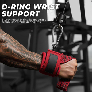 Heavy Duty Soft Cotton Neoprene Nylon Adjustable No <b>Stretch</b> Cuff Weight Lifting Straps D-<b>Ring</b> Anti-Slip Training Wholesale Rate - Product Image 4
