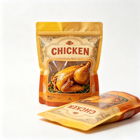 Sachet refermable personnalisé imprimé avec fenêtre transparente, compatible micro-ondes, pour emballage de poulet rôti, viande et aliments cuits
