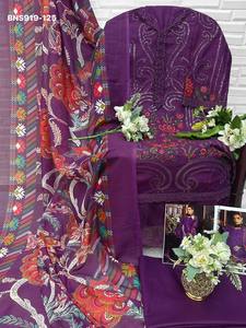 Mejor tela, última colección, algodón cambray con bordados, conjunto de salwar-kameez y dupatta semicosturado, proveedor mundial. - Product Image 3