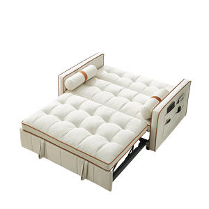 Divano Letto Estraibile Moderno da 55,5 Pollici, Divanetto a 2 Posti con Tasche Laterali e Schienale Regolabile con Cuscini Lombari - Product Image 2