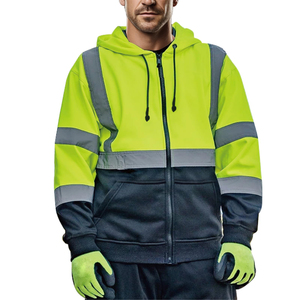 Chaqueta de Seguridad de Alto Contraste con Franjas Reflectantes, Diseño de Cierre Completo, Resistente a la Suciedad, Ropa de Trabajo Industrial, Prendas de Seguridad - Product Image 1