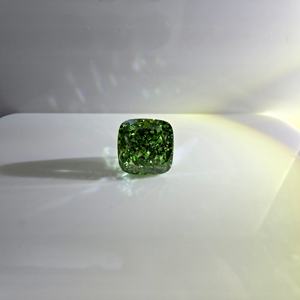 Diamante Suelto Cultivado en Laboratorio, Corte Cuadrado Cojín de 4 Quilates, Verde Intenso VS2, Certificado IGI - Product Image 2