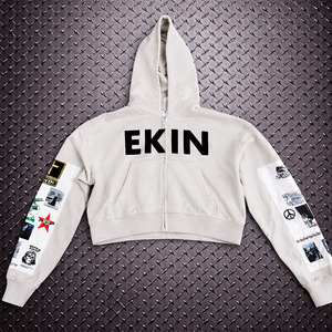 Custom XXXL 400 Gsm Cotton <b>Fleece</b> Breathable Digital print, Unisex Patch Embroidery Regular Fit Zip Hoodie - Product Image 1