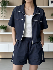 Conjunto de Dos Piezas Casual de Verano para Mujer, con Capucha, Transpirable, Holgado, de Poliéster, Cómodo y Ligero - Product Image 6