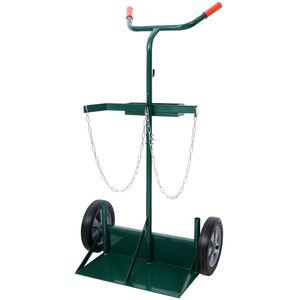 Carro de Transporte para Cilindros de Oxígeno Doble Grande con Ruedas de Goma Sólida de 10 Pulgadas, Capacidad de 440 lb, Carro para Cilindros de Soldadura - Product Image 3