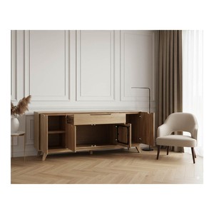Vandana Autumn Essence 4-door <b>sideboard</b>, 200 cm, in light walnut-stained mango wood Elyka, Scandinavian style - Product Image 2