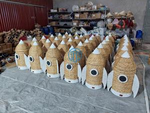 Adorable lampe de table en rotin en forme de champignon, éclairage décoratif pour chambre d'enfant, pour l'intérieur de la crèche - Product Image 4