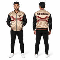 Veste en satin pour homme à boutons-pression, personnalisable, vente en gros, réversible, colorblock, contrastée, unie, avec broderie de logo et impression, diverses couleurs
