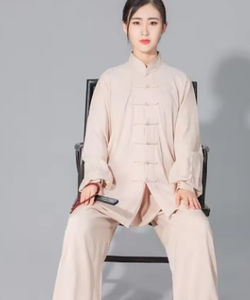 ชุดกังฟูผ้าฝ้ายสีดำสำหรับผู้หญิง ทรงหลวม ระบายอากาศได้ดี กางเกงสำหรับฝึกศิลปะการต่อสู้ สไตล์ผู้ใหญ่ - Product Image 2