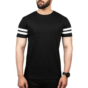 T-Shirt da Uomo Casual a Righe, 100% Cotone, Vestibilità Regolare, Collo Tondo, Mezza Manica - Product Image 1
