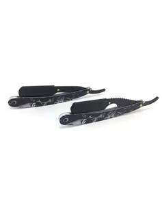 <b>Straight</b> <b>Razor</b> With Black Marble Pattern Handle Stainless Steel Blade For Men Barber Shop Use Single Blade Design - Product Image 4