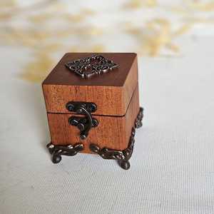 Handmade Classic Square Wooden Jewelry <b>Ring</b> <b>Box</b> Magnetic Closure <b>for</b> Proposal <b>Wedding</b> <b>Ceremony</b> Special Occasions Custom Logo - Product Image 2
