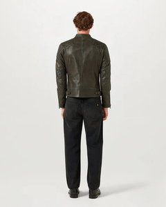 Chaqueta de Cuero Genuino de Vaca de Alta Calidad al por Mayor, Diseño Personalizado, Ecológica, con Capucha y Cierre de Cremallera para Hombre - Product Image 5