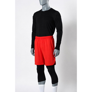 Shorts Awrah 2026 pour hommes, couleur unie, séchage rapide, coupe Bermuda, taille mi-haute élastique, décontracté, sport, rouge, en polyester tricoté - Product Image 6