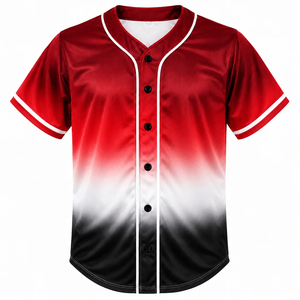 Custom Gradient Baseball Jersey Men's Short Sleeve V-Neck Moisture Wicking Polyester Sport Shirt All Seasons Team Uniform - Product Image 6